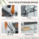 Gratar gradina/camping cu carbuni, portabil, grill dreptunghiular, cu rafturi, structura inox, 96x61x72 cm - imagine 5