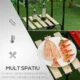 Gratar gradina cu carbuni, grill dreptunghiular, cu roti, capac, rafturi, 43 cm, 98x49x81 cm - imagine 9
