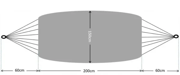 Hamac textil, gri, max 200 kg, 200x150 cm - imagine 8