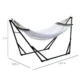 Hamac poliester cu suport otel, husa, alb, 263x89x100 cm - imagine 8