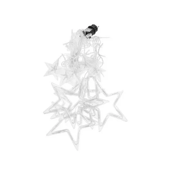 Instalatie luminoasa tip perdea, model stea mare, alb cald, 8 moduri iluminare, interior-exterior, IP44, 138 LED, 2.5 m - imagine 4