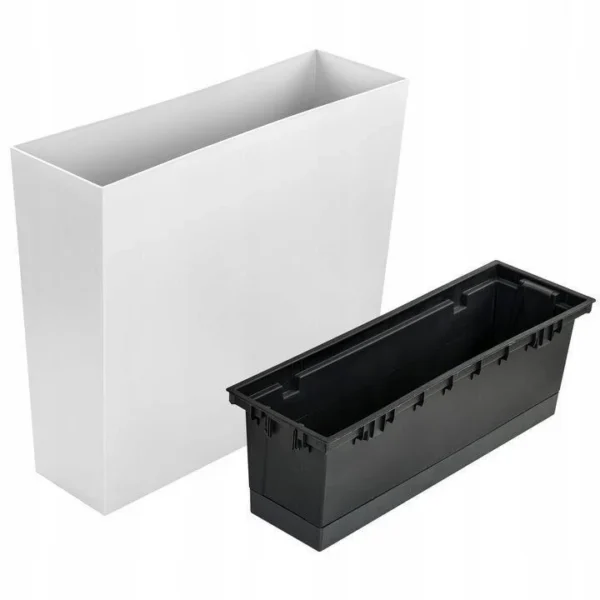 Set 2 jardiniere decorative, Urbi Case, alb, 58x18x49.8 cm - imagine 3