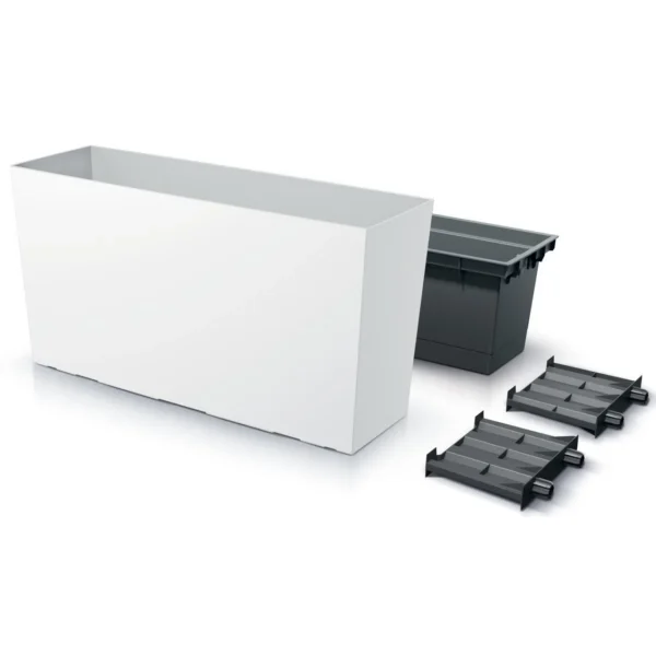 Set 2 jardiniere decorative, Urbi Case M, alb, 77x23.5x40.6 cm, 27 L - imagine 2