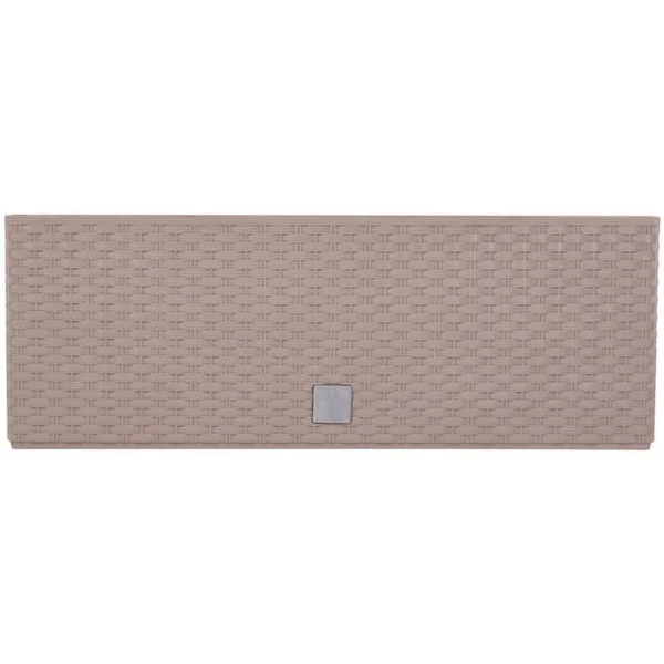 Jardiniera decorativa, imitatie ratan, cafeniu, 39.5x18.5x19.5 cm, Rato Case - imagine 2
