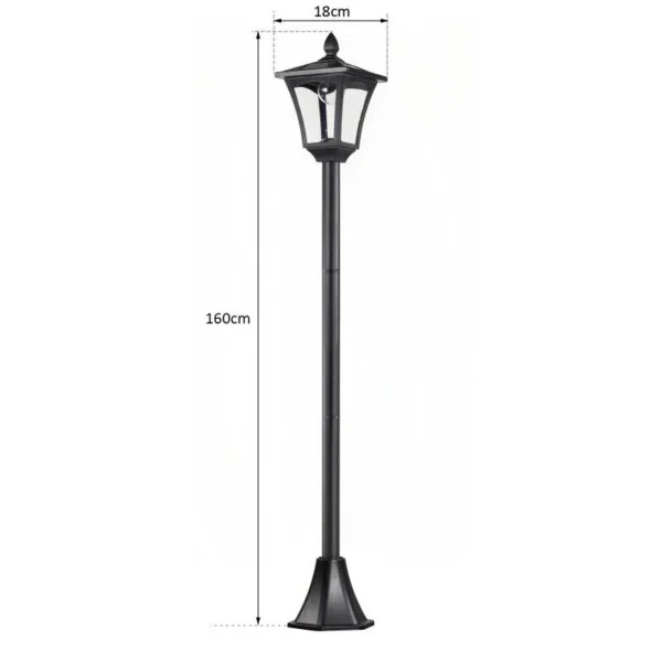 Lampa solara tip felinar pentru gradina, 1 LED, 18x18x160 cm - imagine 10