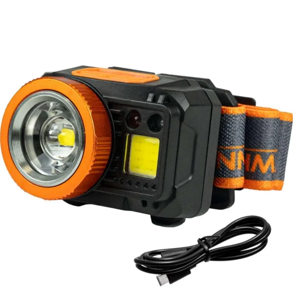 Lanterna cap cu acumulator, LED CREE XPG 5 W + LED COB 3 W, 400 lm + 120 lm, ZOOM, Richmann Exclusive - imagine 3