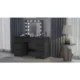 Masa de toaleta/machiaj, negru, cu oglinda si LED-uri, Vanessa130x43x143 cm - imagine 4
