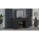 Masa de toaleta/machiaj, negru, cu oglinda si LED-uri, Vanessa130x43x143 cm - imagine 5