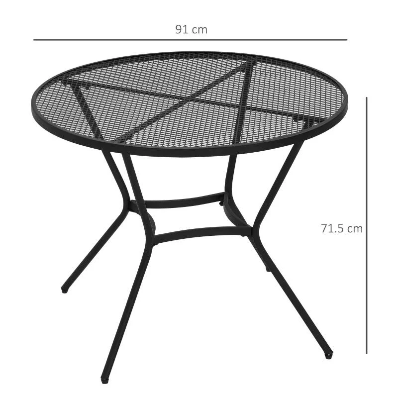 Masa gradina/terasa/balcon pentru exterior, rotunda, metalica, negru, 91x71.5 cm 1 Masa gradina/terasa/balcon pentru exterior, rotunda, metalica, negru, 91x71.5 cm