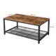Masa de cafea, Vasagle, cu raft depozitare, dreptunghiulara, pal si metal, maro rustic, 106x60x45 cm - imagine 3