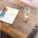 Masa de cafea, Vasagle, cu raft depozitare, dreptunghiulara, pal si metal, maro rustic, 106x60x45 cm - imagine 4