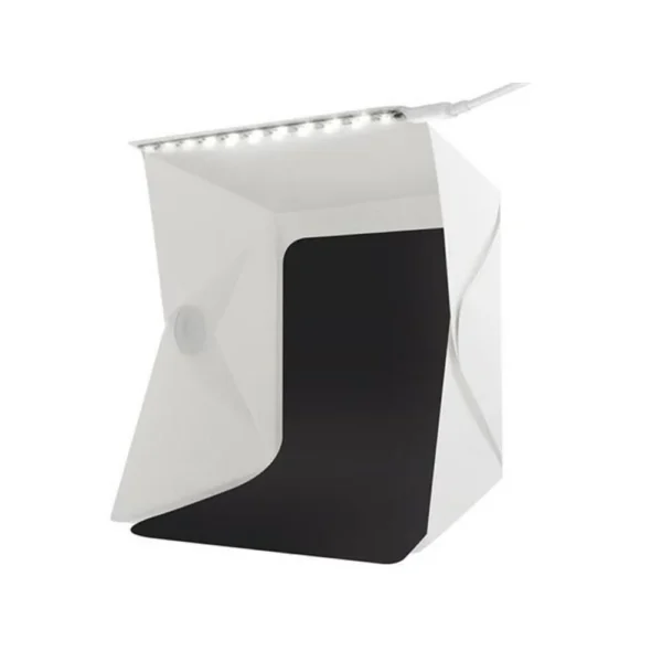 Mini studio foto, Verk Group, tip cort, 20 LED-uri, cu husa, USB, alb, 22x24x24 cm - imagine 6