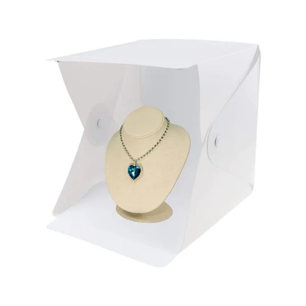 Mini studio foto, Verk Group, tip cort, 20 LED-uri, cu husa, USB, alb, 22x24x24 cm - imagine 7