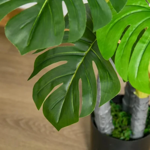 Planta artificiala, monstera cu ghiveci, verde, 120 cm - imagine 4