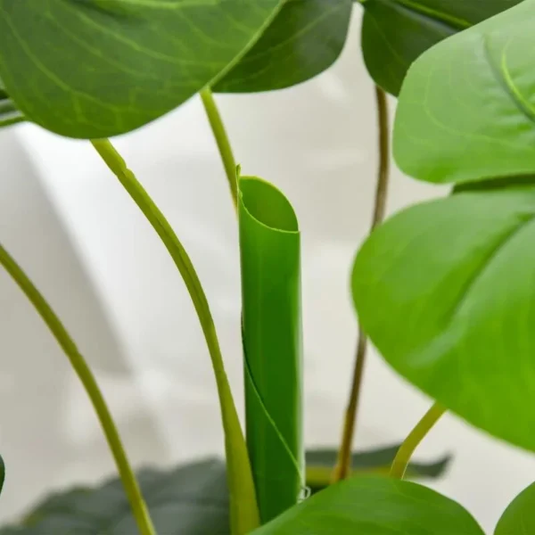 Planta artificiala, monstera cu ghiveci, verde, 120 cm - imagine 3