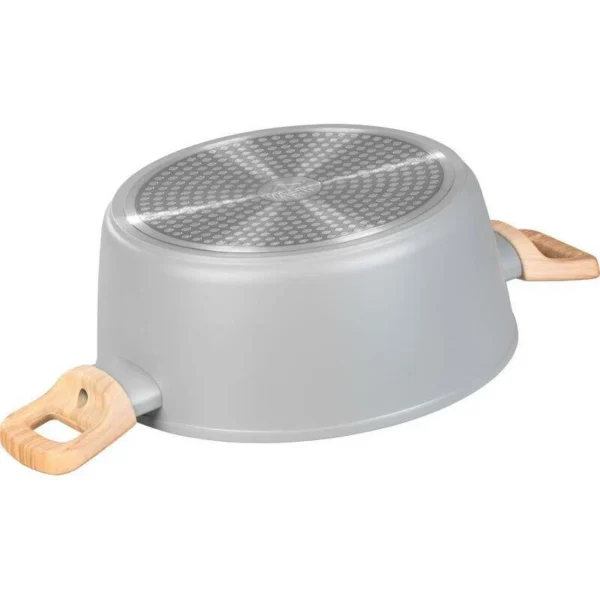 Oala ceramica cu capac de sticla, manere lemn, 4 L, 24 cm, MagicHome Harmony - imagine 4