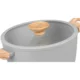 Oala ceramica cu capac de sticla, manere lemn, 4 L, 24 cm, MagicHome Harmony - imagine 2