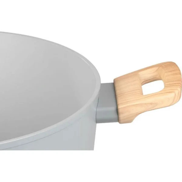 Oala ceramica cu capac de sticla, manere lemn, 5.9 L, 28 cm, MagicHome Harmony - imagine 4