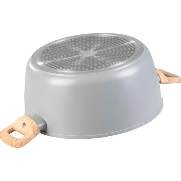 Oala ceramica cu capac de sticla, manere lemn, 5.9 L, 28 cm, MagicHome Harmony - imagine 5