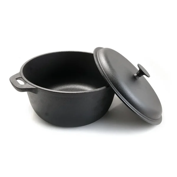 Oala de fonta cu capac, lingura de lemn, 7 L, Perfect Home - imagine 5