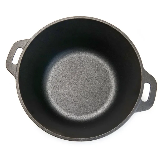 Oala de fonta cu capac, lingura de lemn, 7 L, Perfect Home - imagine 4