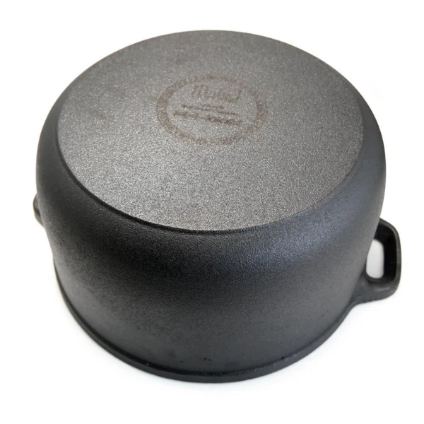 Oala de fonta cu capac, lingura de lemn, 7 L, Perfect Home - imagine 3