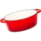 Oala de fonta ovala, emailata cu capac, maner din inox, rosie, 4.4 L, Magic Home - imagine 2