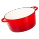 Oala de fonta emailata cu capac, maner din inox, rosie, 4 L, Magic Home - imagine 4