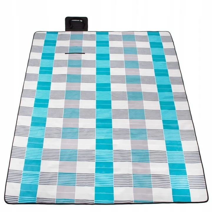 Patura picnic, model carouri, albastru, 200×240 cm, Springos