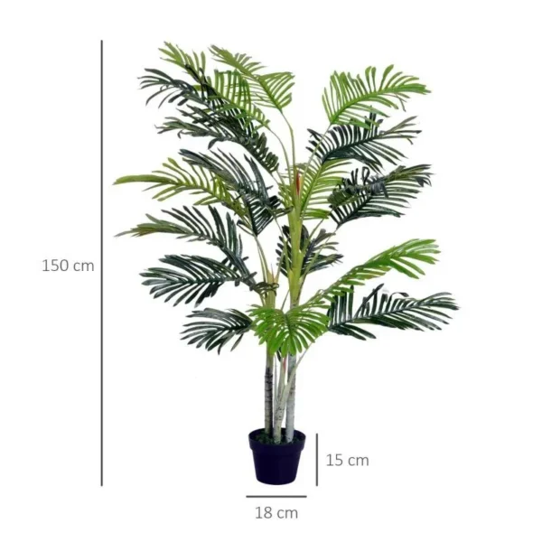 Planta artificiala, palmier cu ghiveci, verde, 150 cm - imagine 8