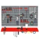 Panou scule, PP, 2 module, 2 rafturi tip suport, 50 de carlige, gri si rosu, max 30 kg, 95.5x53.5 cm - imagine 6