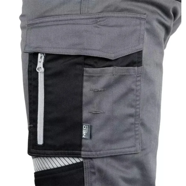 Pantaloni de lucru, bumbac, poliester, intariri genunchi, model Mix&Match, gri, marimea S/48, NEO - imagine 4