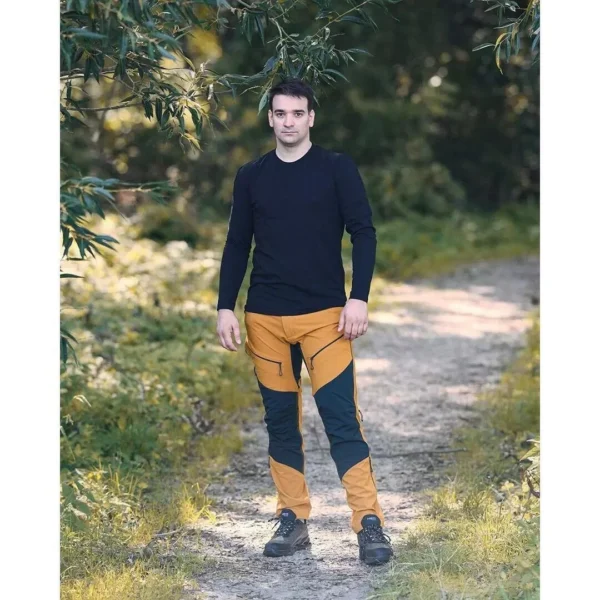 Pantaloni de lucru, elastici, nylon, model Outdoor, galben mustar, marimea S/48, NEO - imagine 6