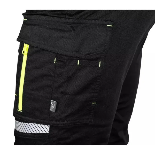 Pantaloni de lucru, reflectorizanti, negru si galben, model Hi-Vis, marimea M/50, NEO - imagine 6