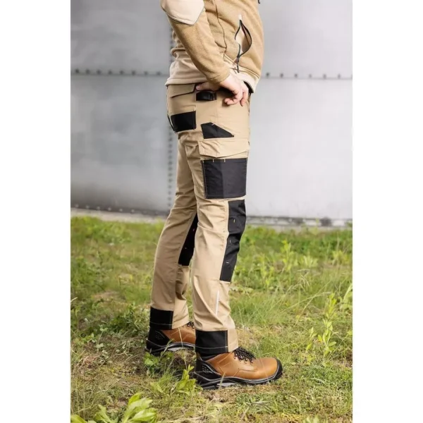 Pantaloni de lucru, poliester, bumbac, intariri genunchi, model Mix&Match, bej, marimea XL/54, NEO - imagine 4