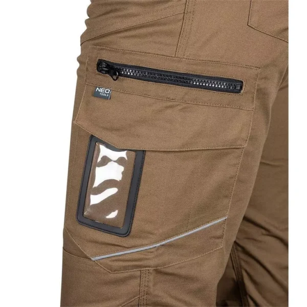 Pantaloni de lucru, bumbac si poliester, model Mix&Match, maro, marimea L/52, NEO - imagine 3