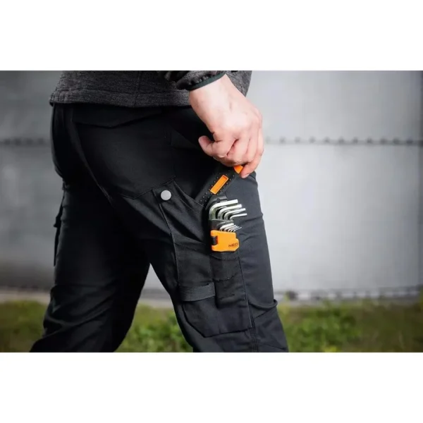 Pantaloni de lucru, bumbac si poliester, model Mix&Match, negru, marimea XXL/56, NEO - imagine 4