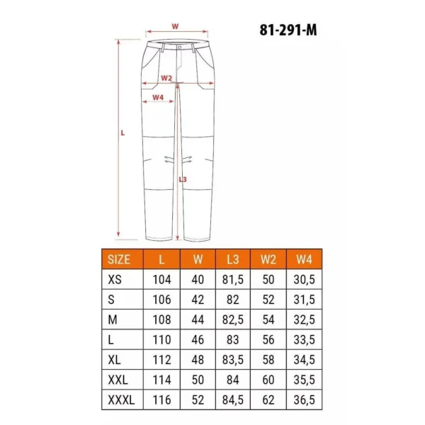 Pantaloni de lucru, elastici, nylon, model Outdoor, galben mustar, marimea L/52, NEO - imagine 9