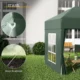 Pavilion pentru camping, cadru metalic, 4 pereti, pliabil, verde, 2x2x2.4 m - imagine 10