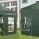 Pavilion pentru camping, cadru metalic, 4 pereti, pliabil, verde, 2x2x2.4 m - imagine 12