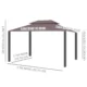 Pavilion/foisor pentru gradina/terasa, cadru aluminiu, cu plasa pentru insecte, cafeniu, 3.90x2.90x2.80 m - imagine 12