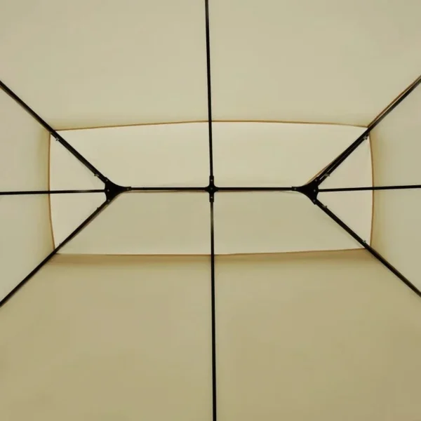 Pavilion/foisor pentru gradina/terasa, cadru metalic, cu perdele, crem, 4x3x2.65 m - imagine 3
