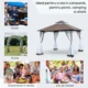 Pavilion/foisor pentru gradina/terasa, cadru metalic, cu plasa pentru insecte, maro si alb, 2.95x2.95x2.7 m - imagine 5