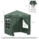 Pavilion pentru camping, cadru metalic, 4 pereti, pliabil, verde, 2x2x2.4 m - imagine 8