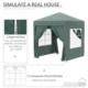 Pavilion pentru camping, cadru metalic, 4 pereti, pliabil, verde, 2x2x2.4 m - imagine 6