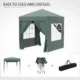 Pavilion pentru camping, cadru metalic, 4 pereti, pliabil, verde, 2x2x2.4 m - imagine 3