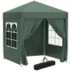 Pavilion pentru camping, cadru metalic, 4 pereti, pliabil, verde, 2x2x2.4 m - imagine 2