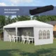 Pavilion pentru gradina/comercial, cadru metalic, material Oxford, 4 pereti, pliabil, alb, 5.85x2.95x2.70 m - imagine 7