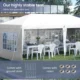 Pavilion pentru gradina/comercial, cadru metalic, material Oxford, 4 pereti, pliabil, alb, 5.85x2.95x2.70 m - imagine 6