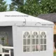 Pavilion pentru gradina/comercial, cadru metalic, material Oxford, 4 pereti, pliabil, alb, 5.85x2.95x2.70 m - imagine 5